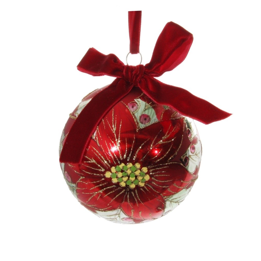 Shishi Christbaumkugel Poinsettia M