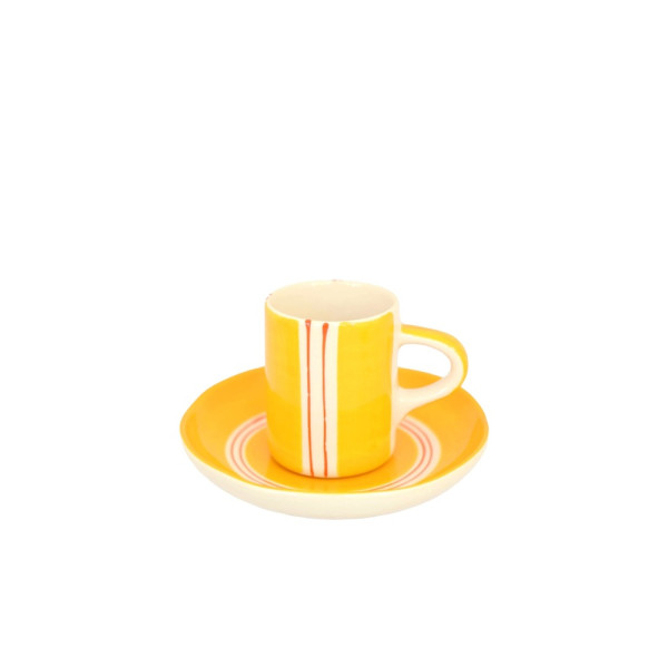 Musango Espresso Set Tasse mit Unterteller Kurkuma-Gelb