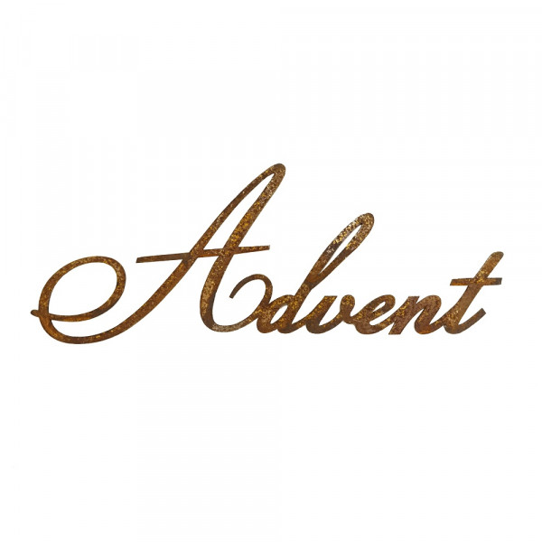 Edelrost "Advent"-Schriftzug zum Einarbeiten Breite 50 cm
