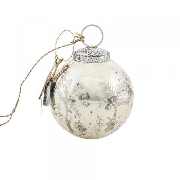 WALTHER & CO Christbaumkugel "Winter Forest" altsilber Ø 7 cm
