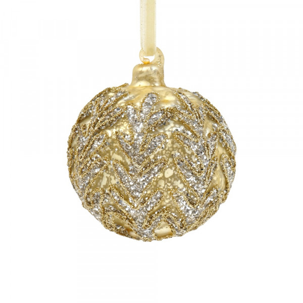 Christbaumkugel gold matt mit silber