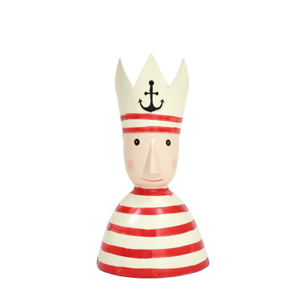 Deko Figur Metall Seeman Franz rot-weiss gestreift