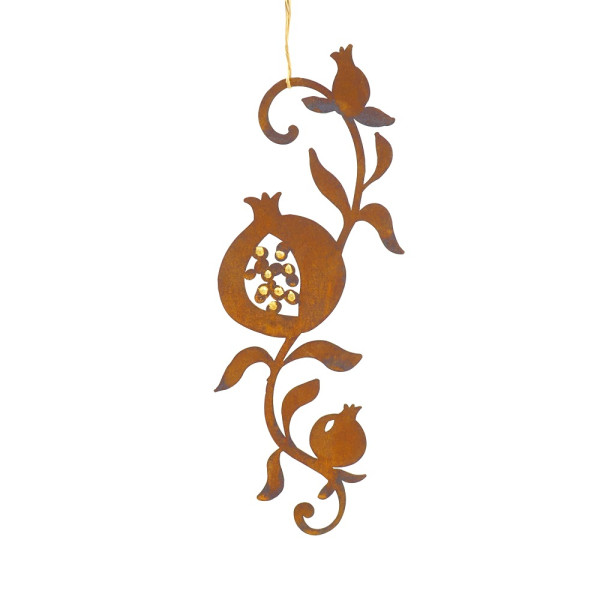 Edelrost Granatapfel Ornament zum Hängen