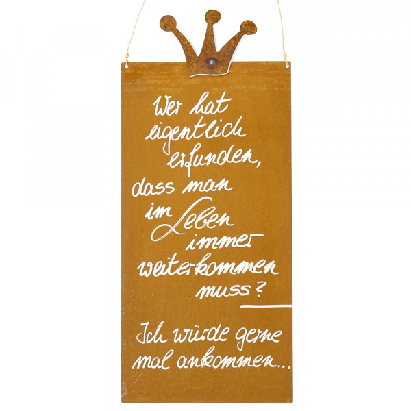 Edelrost Tafel L mit Krone