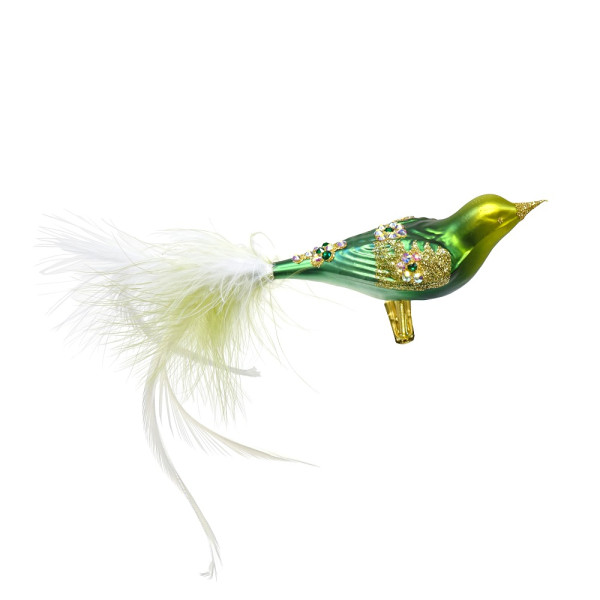 Christbaumschmuck Glasvogel grün