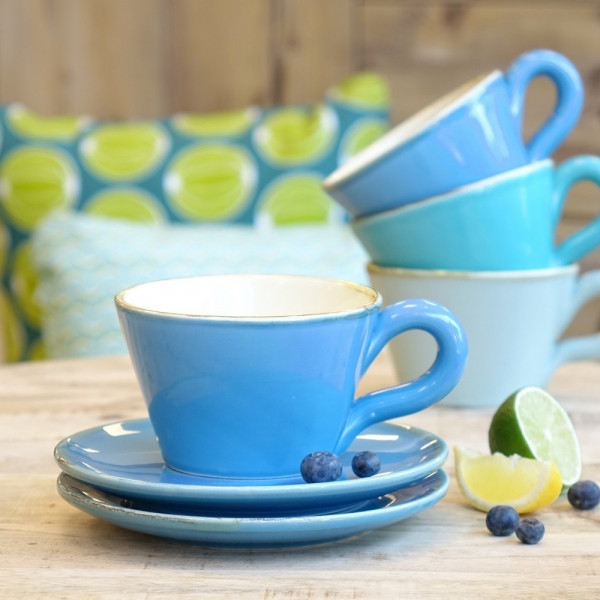 Grün und Form Keramik Tasse blau