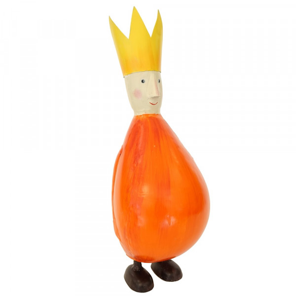 Metall König "Balthasar" XXL orange Höhe 80 cm