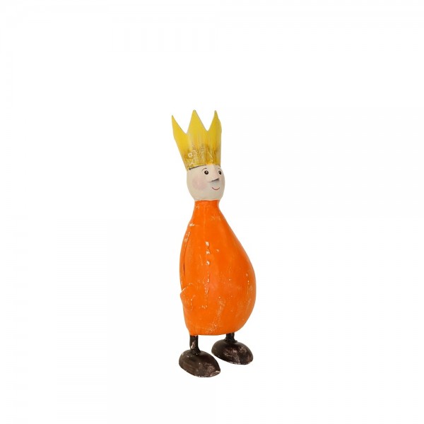 Metall König "Balthasar" M orange Shabby H24 cm