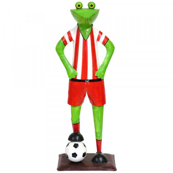 Metall Frosch mit Fußball
