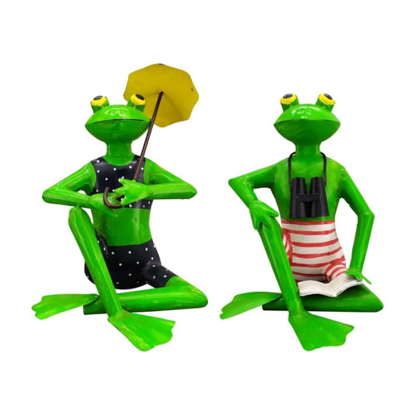 Metall Frosch Otto und Gisela