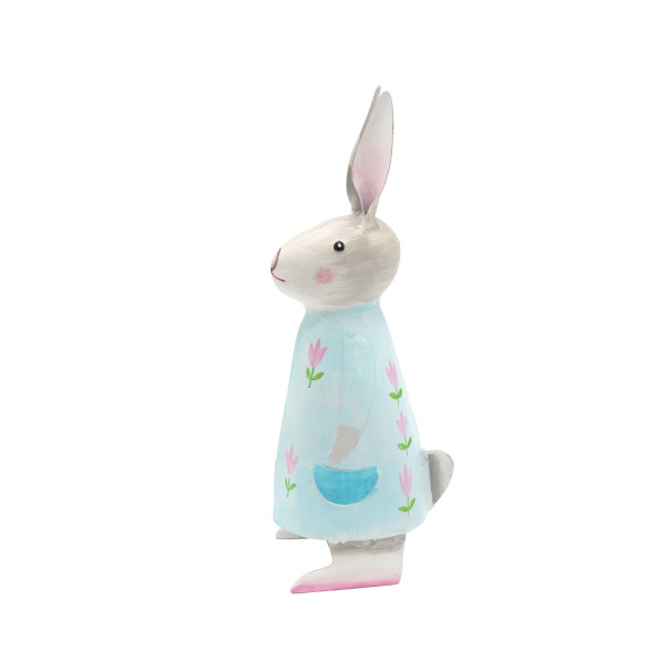 Metall Hase Nancy hellblau