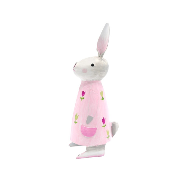 Pape Metall Hase Nancy rosa mit Tulpen
