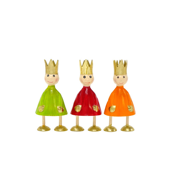 Metall König mini rot grün und orange