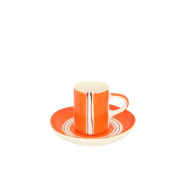 Musango Espresso Set Tasse mit Untertasse Mandarine