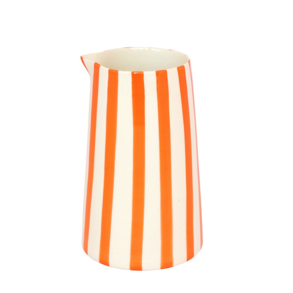 Musango Keramik Krug mit Streifen Mandarine