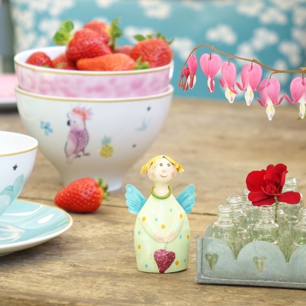 Engel Lotta mini zum Stellen lindgrün mit Glitzer