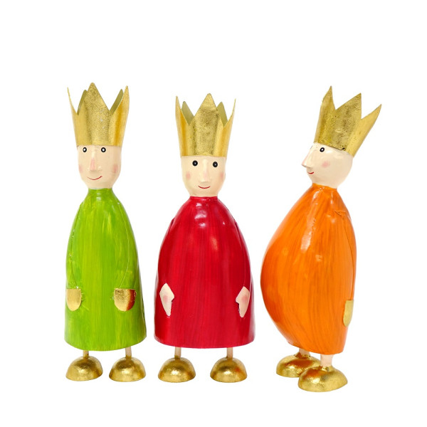 Metall Könige rot, grün und orange 3er Set M