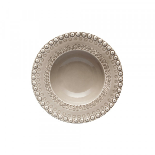 Daisy Keramik Suppenteller taupe