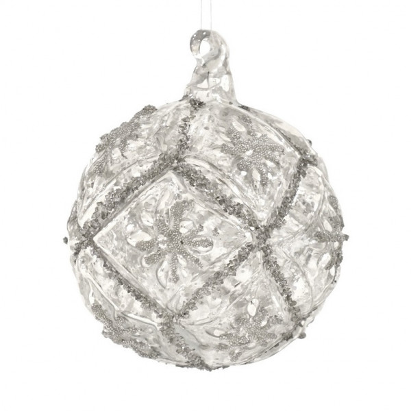 Christbaumkugel transparent silber