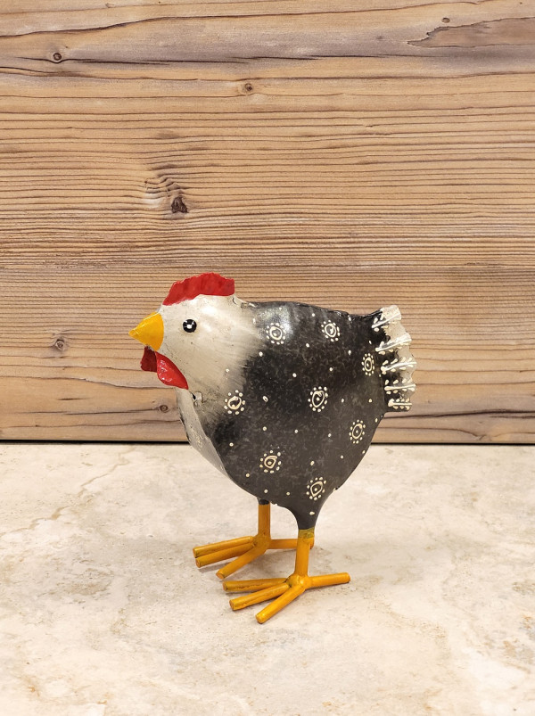 Metall Huhn klein schwarz