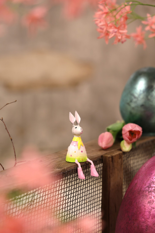 Pape mini Metall Hase Emmi als Kantenhocker