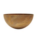 Edelrost Halbkugel Schale mit Goldrand L Ø40 cm