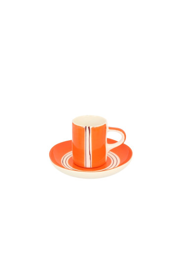 Musango Espresso Set Tasse mit Untertasse Mandarine