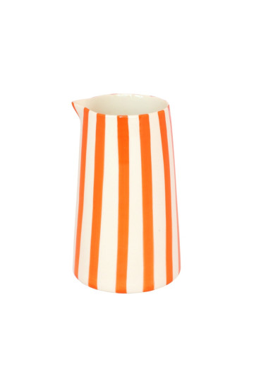 Musango Keramik Krug mit Streifen Mandarine