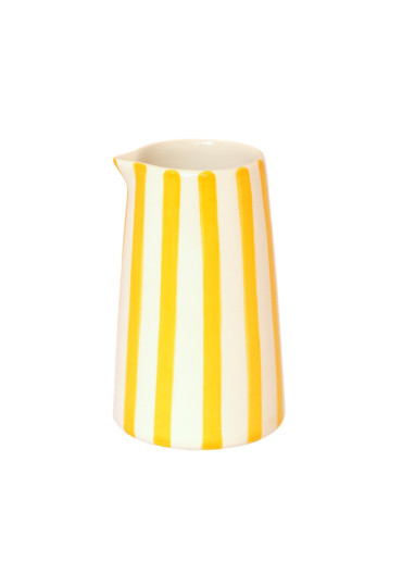 Musango Keramik Krug groß "Candy Stripe" Kurkuma-Gelb