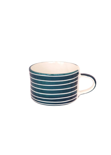 Musango Keramik Becher "Sgraffito" Petrol