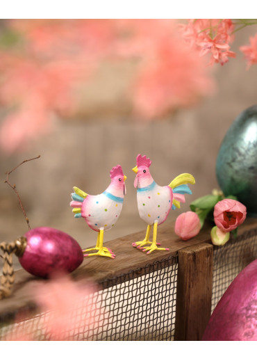 Metall Hahn & Huhn mini zum Stellen (Variante 1)