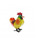 Metall Huhn klein bunt bemalt