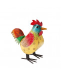 Metall Huhn gelb bemalt
