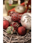 Christbaumkugeln rot silber