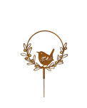 Edelrost Vogel im Mistelring mit Goldbeeren