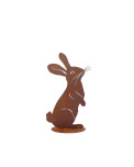 Edelrost Hase stehend auf Platte