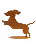 Edelrost Hund Jacky auf Platte