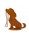Edelrost Hund Lucy auf Platte