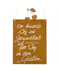 Edelrost Spruchtafel mit Kirsche