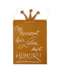 Edelrost Spruchtafel mit Krone