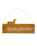 Edelrost Spruchtafel mit Dackel Hund