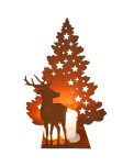 Edelrost Hirsch vor Sternenbaum groß