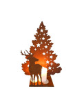 Edelrost Hirsch vor Sternenbaum