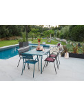 Fermob Monceau Acapulcoblau und Schwarzkirsche mit Sitzkissen Color Mix Weinrot