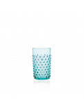 Hobnail Wasserglas mit Noppen aqua