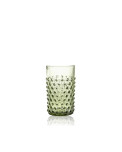 Hobnail Glas mit Noppen olivgrün
