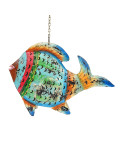 Metall Fisch Laterne mit Kette bunt