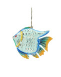 Metall Windlicht Fisch aqua zum Hängen und Stellen