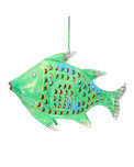 Metall Fisch Laterne groß grün