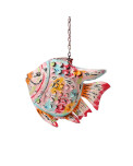 Metall Fisch Laterne S pink